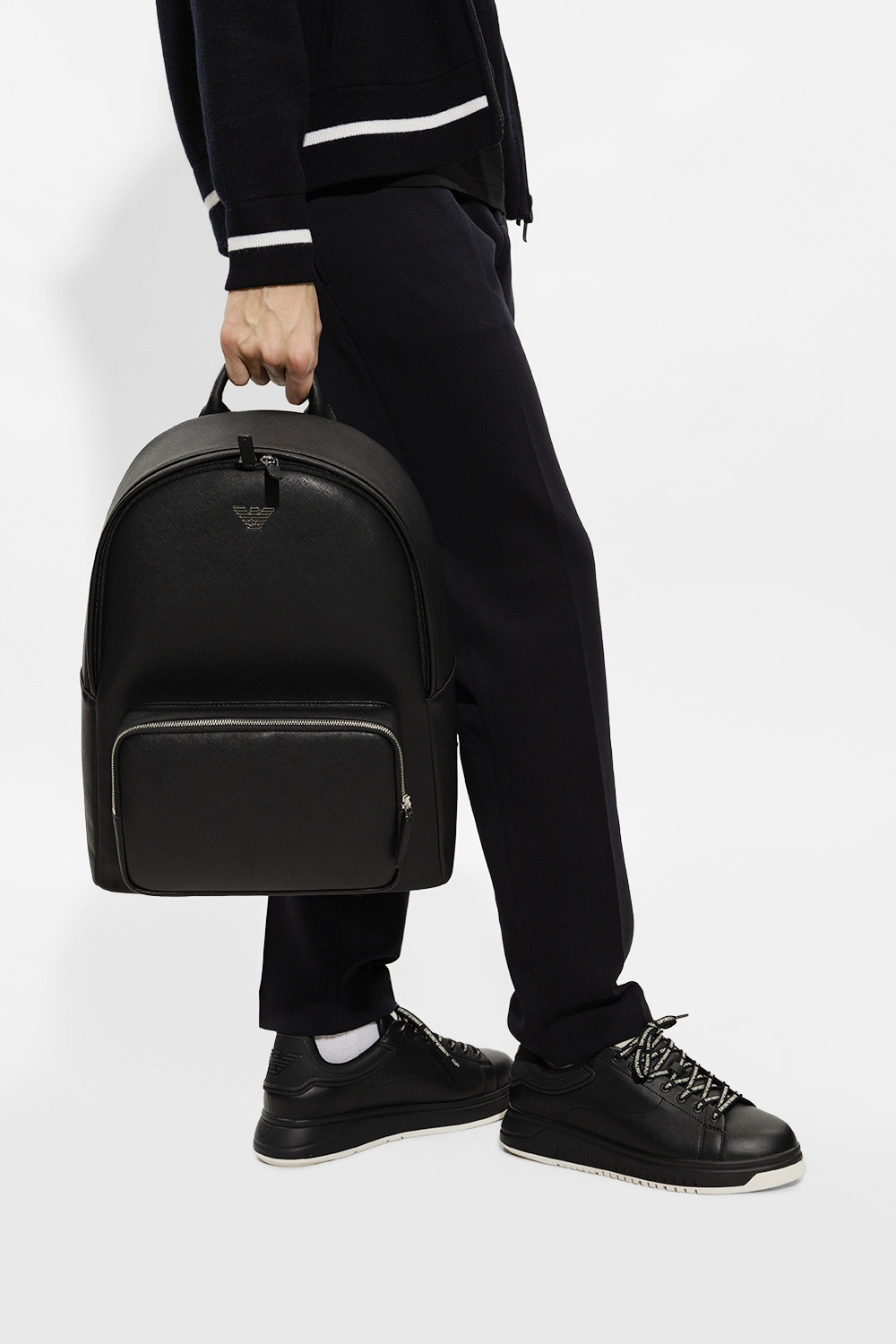 Armani black backpack online